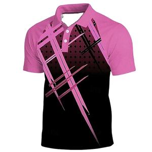 Camiseta Deportiva a Rayas para Hombre, Camiseta de Golf de Manga Corta, Ropa Deportiva Informal de Verano, Secado Rápido, Estampado 3D, Jersey 100% Poliéster - Product Image 2