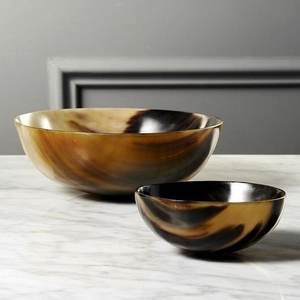 การออกแบบคลาสสิกฮอร์นเสิร์ฟชามตกแต่งบ้านในร่มธรรมชาติตกแต่งและสีตกแต่งชาม - Product Image 4