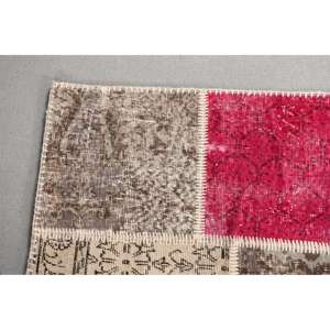 Alfombra Turca, Alfombra de 5,2x7,2 pies, Alfombra a Rayas Rojas - Product Image 4