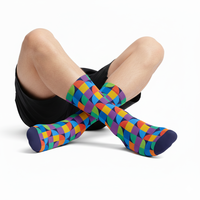 Chaussettes unisexes imprimées numériquement avec logo personnalisé, service OEM, printemps, décontractées, 100% coton, antibactériennes, respirantes, épaisses