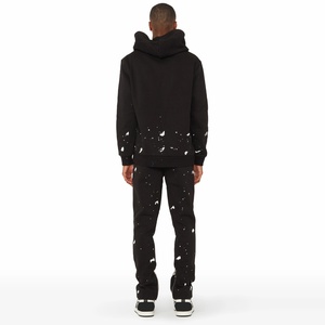 Conjunto personalizado de pantalones de chándal acampanados apilados y Sudadera con capucha, conjunto de chándal bordado desgastado, novedad de 2025 - Product Image 2