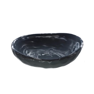 Bol en marbre italien avec support en bois Bol de service décoratif de table pour la maison Hôtel Restaurants Café Plateau de table Bol en marbre - Product Image 6