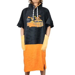 Eco-Friendly Quick Dry 100% Cotton Hooded Surf Poncho Bath <b>Swim</b> Beach <b>Changing</b> <b>Robe</b> Towel - Product Image 1