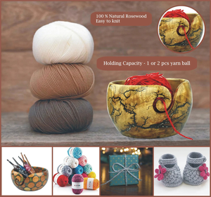 Bol en fil de bois résine et Lichtenberg bol à tricoter en bois de grande taille fait à la main bol en fil de chat lourd cadeau de Noël fonctionnel - Product Image 3