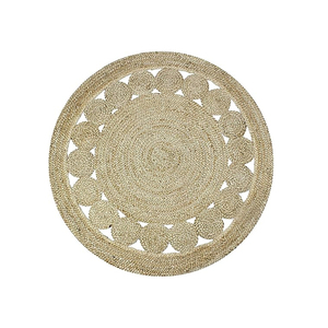 Produits les plus vendus Tapis ronds en jute biologique de qualité supérieure Ensemble de tapis en jute brodés à la main Utilisation pour le salon et la chambre à coucher - Product Image 4
