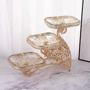 Hot Melt Glass Multi-Layer Fruit Tray <b>Rack</b> for Household for Pastry & Candy Display Food Safe - Product Image 2