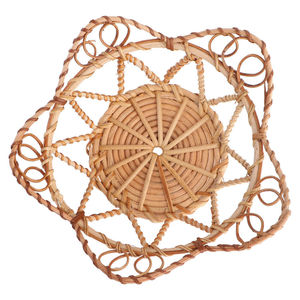 Plateaux de service en bois de rotin en forme de fleur faits à la main les plus vendus pour la maison et les décorations de salle à manger de restaurant pour le service alimentaire - Product Image 3