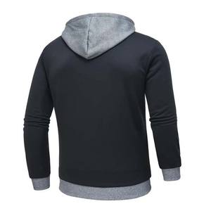 <b>Black</b> Grey Winter Men's <b>Hoodies</b> Full <b>Zipper</b> 100% Cotton Fleece Long Sleeve Regular Fit Custom Logo High Quality - Product Image 2