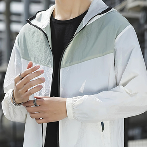 Veste coupe-vent légère d'extérieur Protection UV Tissu en fibre de glace de haute qualité et respirant Bloc de couleur bicolore - Product Image 5