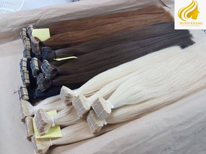 Venta al por mayor cinta rubia 24 pulgadas extensiones de cabello humano natural virgen Remy 100% extensiones de cabello humano blanqueado - Product Image 6