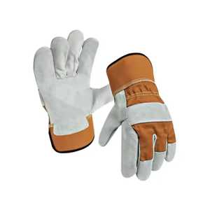 Guantes de trabajo de seguridad duraderos antideslizantes de alta calidad anticorte y antiimpacto de cuero dividido de vaca de Palma única a precio competitivo - Product Image 2