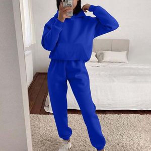 Haute qualité 100% coton surdimensionné 2 pièces ensemble pour femmes cordon pantalon ensemble grande taille respirant femmes survêtement OEM - Product Image 6