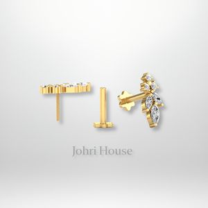 Lujo 14K Piercing joyería pendientes VVS DEF laboratorio Real cultivado y diamantes naturales IGI GIA certificado venta al por mayor Dropshipping - Product Image 1