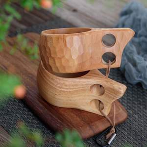 Tasse en bois écologique avec poignée | Tasse traditionnelle Kuksa pour thé ou café - Product Image 2