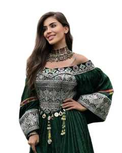 ชุดเดรสชาวอัฟกานิสถานแขนกระดิ่งเดรสคอสูงดีไซน์ทำด้วยมือพร้อมสัมผัสแบบดั้งเดิม - Product Image 5