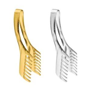 Hammered Handle Scissor Style Stainless Steel Multi-function Food Serving Tongs Dishwasher <b>Safe</b> <b>Heavy</b> <b>Duty</b> - Product Image 2