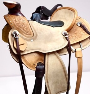 Selle Western en cuir naturel véritable Heavy Duty Tree avec fer et raccords SS Hot Seat pour l'équitation - Product Image 1