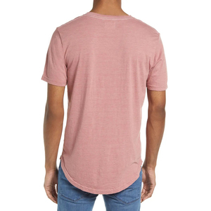 Camiseta de Cuello en V para Hombre, Personalizada al por Mayor, con Dobladillo Curvo, Mezcla de Poliéster y Algodón Suave, Tejido de Estambre, con Características de Secado Rápido y Transpirable - Product Image 2