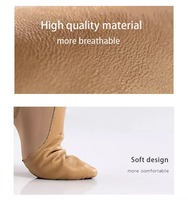 Sepatu Balet Wanita Sol Terpisah Berkualitas Tinggi Kulit Paten Lapisan Kulit Asli Denim Bulu Profesional Dapat Disesuaikan