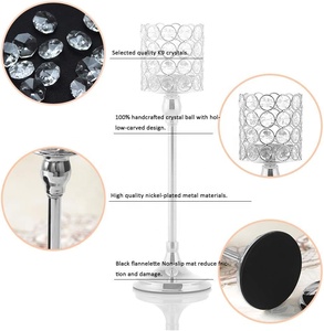 Bougeoir métallique lisse en cristal cylindrique Design raisonnable Bougeoir entouré de cristal le plus vendu - Product Image 4