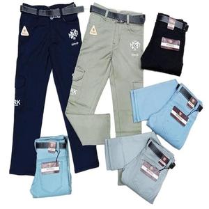 Pantalon décontracté pour garçons, coupe droite, respirant, anti-boulochage, en coton/polyester, avec double poche, pour usage quotidien - Product Image 1