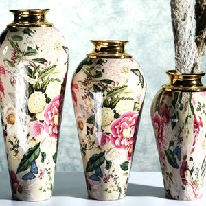 <b>Vintage</b> Enamel Coated Metal Flower <b>Vase</b> Iron Aluminum Eco-Friendly Wedding Home Interior Decor - Product Image 3
