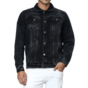Vente en gros de services OEM, vestes en jean à manches longues pour hommes, veste en jean teinte unie, meilleure conception pour l'hiver - Product Image 2