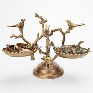 Présentoir de bijoux en métal personnalisé avec base en marbre forme géométrique accessoire décoratif pour la maison style classique - Product Image 6