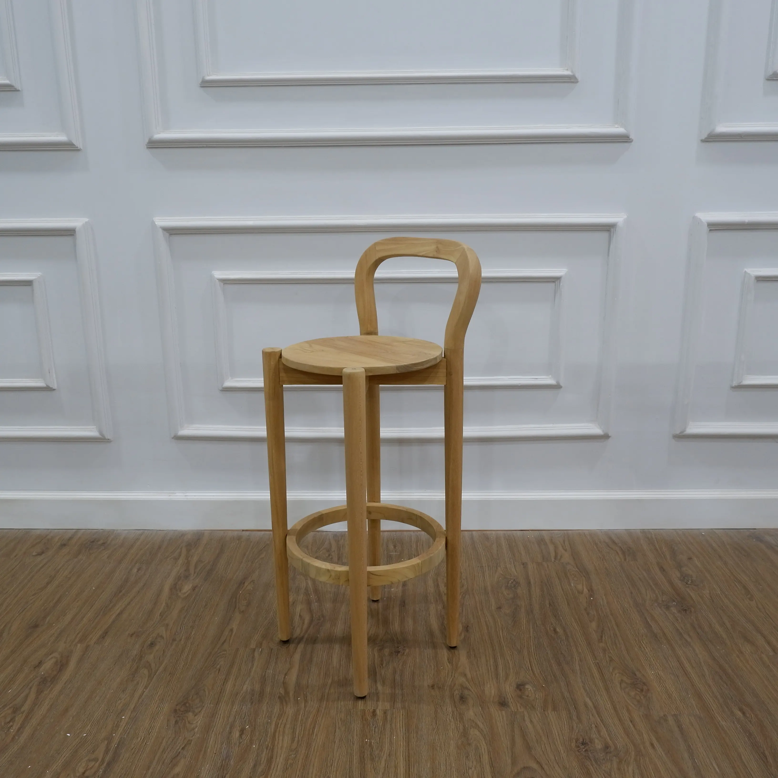 सागौन लकड़ी बार कुर्सियों काउंटर मल वाणिज्यिक फर्नीचर के लिए सागौन ठोस लकड़ी से बनाया