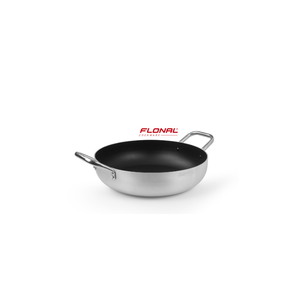 กระทะทรงลึกอะลูมิเนียมแท้ ขนาด 32 ซม. ยี่ห้อ Pura Induction Magma Tech Plus เคลือบสารกันติด สำหรับเตาแก๊สและเตาแม่เหล็กไฟฟ้า ผลิตในอิตาลี - Product Image 1