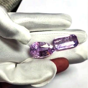 2ชิ้นของ kunzite ธรรมชาติขนาดประมาณ30X20มม. ลูกแพร์แปดเหลี่ยมด้านหน้า107 CTS Lot iroc ขายที่มีคุณภาพดีอัญมณีหลวมเรา $161สำหรับทุกคน - Product Image 2