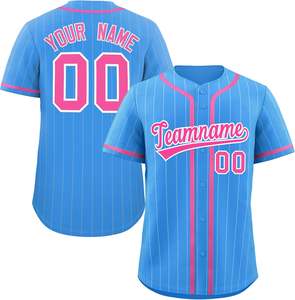 Camiseta de softbol para jóvenes, camisa de béisbol personalizada con botones, tela de malla transpirable, aparejos de secado rápido, sarga, nombre sublimado, ajuste de EE. UU. - Product Image 1