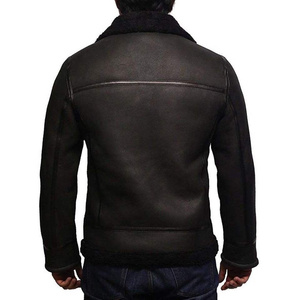 แจ็คเก็ตมอเตอร์ไซค์สไตล์ไบค์เกอร์คลาสสิกสำหรับผู้ชาย  แบบวินเทจ  ทรงบอมเบอร์  เสื้อคลุมฤดูหนาว  หนัง PU  ย้อมสีพื้น  โลโก้แบบกำหนดเองได้ - Product Image 6