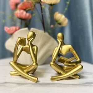 Escultura Decorativa de Aluminio Dorado para Mesa, Estilo Art Deco, Ideal para Celebrar la Inauguración de una Casa - Product Image 1