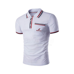 SONISPO Men's <b>White</b> Short Sleeve for Shirt Contrast Trim Front Pocket Regular Fit Casual Breathable Customized Oxford Fabric - Product Image 1
