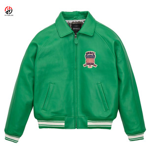 Precio al por mayor Chaqueta Bomber de cuero con diseño único Color sólido y cierre de cremallera Buena calidad para el invierno Bajo MOQ - Product Image 1