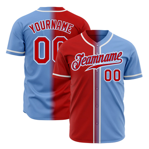 เสื้อเบสบอลพิมพ์ลายดิจิทัลคอวีของผู้ชายเสื้อเบสบอลเข้ารูปสีพื้นระบายอากาศได้ดี - Product Image 2