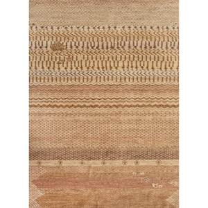 พรมขนสัตว์ถักมือสีเบจและสีน้ำตาล รุ่น Lca-6004 ลายทาง สำหรับห้องนั่งเล่น ทางเข้าบ้าน และห้องนอน - Product Image 1