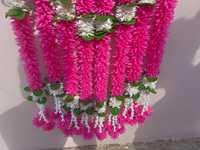 Guirlande de fleurs de jasmin rose artificielle avec bouquet de fleurs rajanigandha décor élégant pour la maison Festival événement mariage bébé douche
