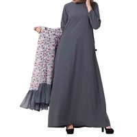 Abaya Maxi Modeste à Manches Longues pour Femmes, Style Dubaï Turquie, Décontractée, Respirante, en Coton et Polyester, Personnalisable, Fabrication OEM, Musulmane