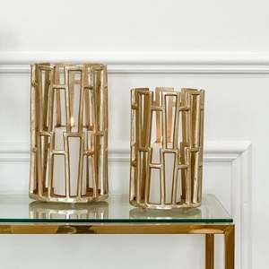 Soportes de Pilar chapados en oro Vajilla Exhibición Aligeramiento Soporte de vela de alta calidad Soporte de tarros de vela decorativo por TCD - Product Image 6