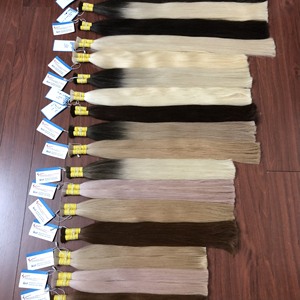 Extensions de cheveux vierges vietnamiens de couleur blonde en vrac, prix de gros, 100% cheveux humains, qualité supérieure, style lisse, 100g - Product Image 1