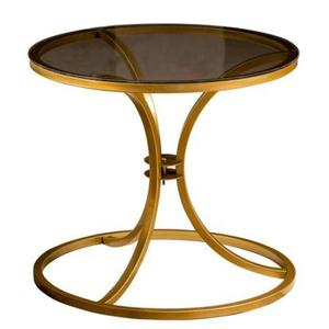 Modern Industrial Style Round Metal and <b>Glass</b> <b>Side</b> <b>Table</b> for Home Living Room and Bedroom Outdoor-Friendly - Product Image 1