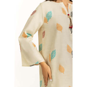 Ensemble Coordonné Khaddar Jacquard Slub Imprimé IUSTTS-1154 Tenue Décontractée 2 Pièces pour Printemps/Été Tailles XS et XXS Disponibles - Product Image 4