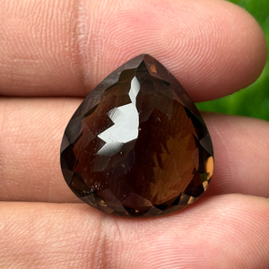 Aguamarina ahumada Natural, corte de pera pulido, fabricación de joyas facetadas, piedras preciosas sueltas calibradas, fabricante directo de India - Product Image 5