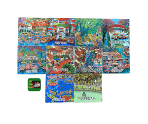 Posavasos de cerámica Vietnam Ha Long Bay Print Posavasos de cerámica con logotipo personalizado Posavasos de cerámica con imágenes vietnamitas icónicas 2025 - Product Image 1