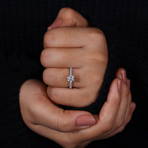 Anillo de Diamante Blanco Cultivado en Laboratorio con Certificación EFVS de 3CT, Corte Pavé, para Compromiso, Boda o Aniversario, Diamantes Sueltos de Lujo - Product Image 3