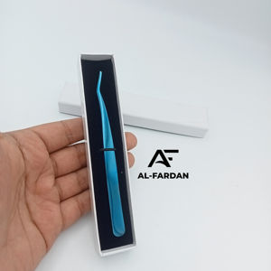 Best Quality Titanium Blue Eyelash Extension Tweezers Stainless Steel False Applicator for Extensions Sustainable <b>Card</b> <b>Boxes</b> - Product Image 1