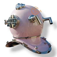 Casco de Buceo Antiguo Moderno de Hierro, Réplica Vintage del Mark V de la Marina de los Estados Unidos, Acabado Rosa de Alta Calidad, Decoración para el Hogar, Regalo