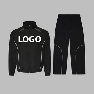 Windbreaker <b>Tracksuit</b> For <b>Men</b> 100% Polyester Material Breathable Sports And Outdoor Wear Customised Logo Printing OEM - Product Image 1